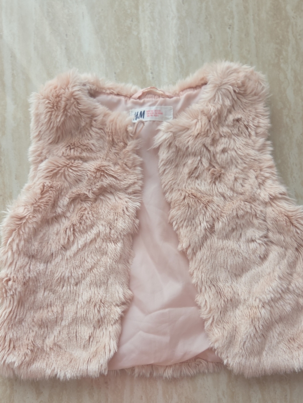 H&M Light Pink Faux Fur Girls' Vest
